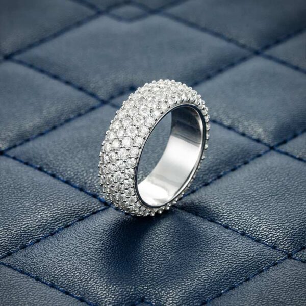 Moissanite 5-Row Band Ring 14K Gold - Image 4