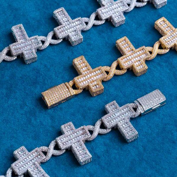 30MM Moissanite Cross Infinity Link Chain - Image 3