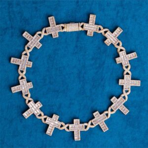 30MM Moissanite Cross Infinity Link Chain