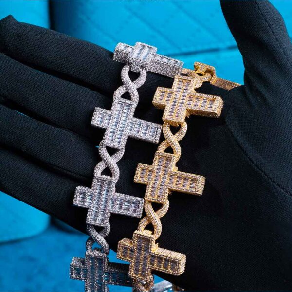 30MM Moissanite Cross Infinity Link Chain - Image 2