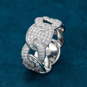Moissanite Mariner Link Ring 14K Gold