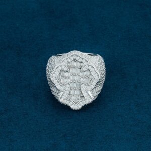 Moissanite Cross Ring 14K Gold