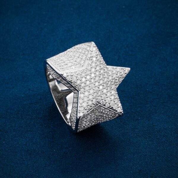 Moissanite Star Ring 14K Gold - Image 4