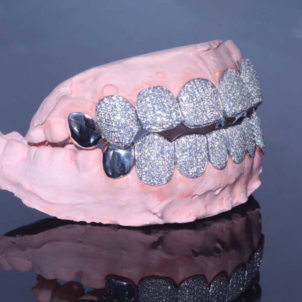 Plain Tusk Diamond Grillz 14K Gold - Image 3