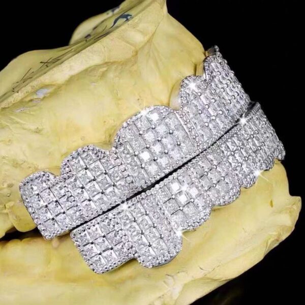 Prong Set Princess Cut Moissanite Diamond Grillz - Image 3