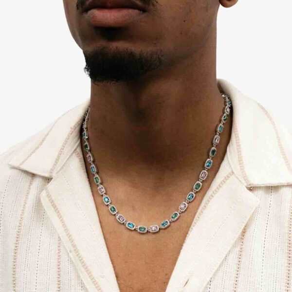 Three Color Moissanite Gemstone Chain - Image 2