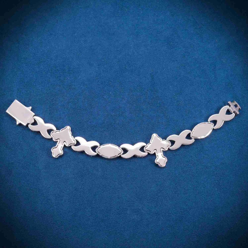 15MM Moissanite Cross Eye Infinity Link Bracelet - Image 2