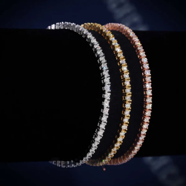 2MM Moissanite Tennis Bracelet 14K Gold
