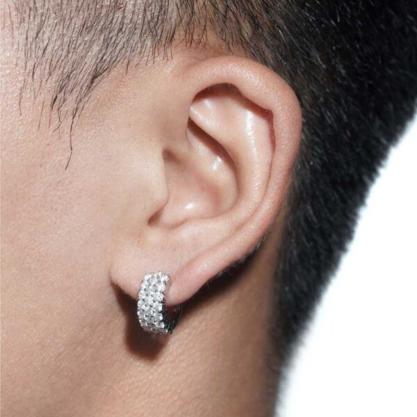 3-Row Drop Moissanite Earrings 14K Gold - Image 2