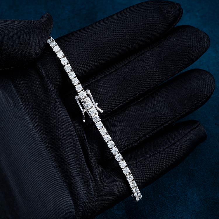 3MM Iced Out Tennis Bracelet 14K Gold - Image 2