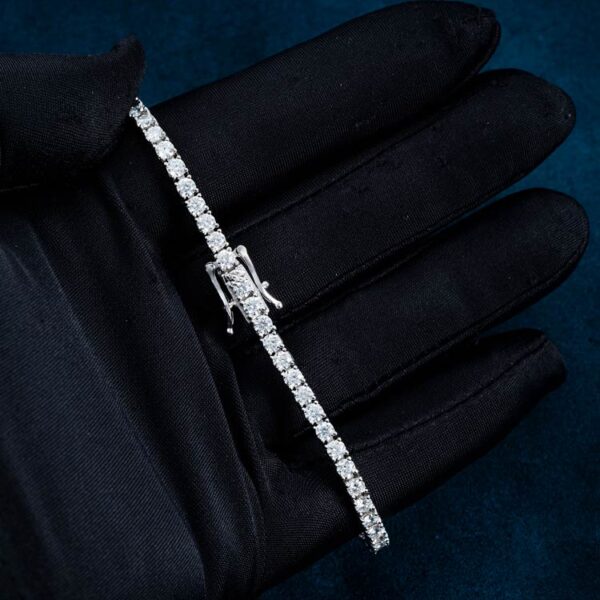 3MM Moissanite Tennis Bracelet 14K Gold - Image 2