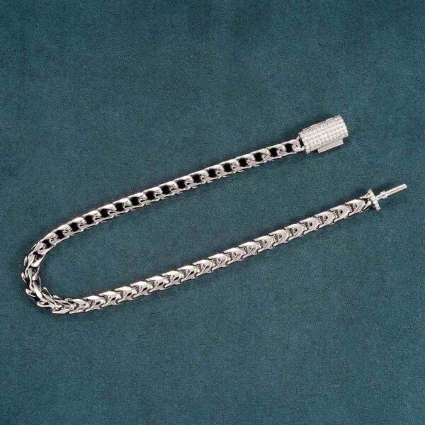 4MM Moissanite Franco Bracelet 14K Gold - Image 2