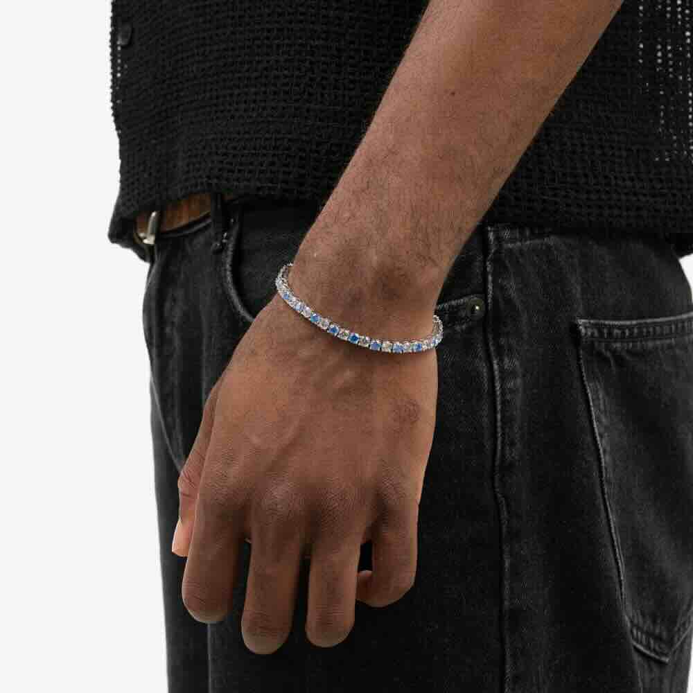 5MM Blue Moissanite Tennis Bracelet - Image 2