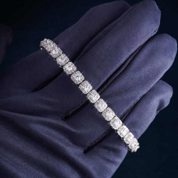6MM Clustered VVS Tennis Bracelet 14K Gold - Image 3