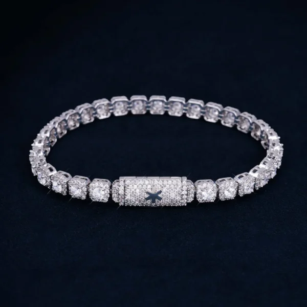 6MM Clustered VVS Tennis Bracelet 14K Gold