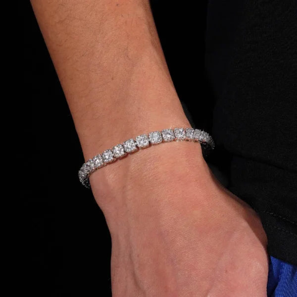 6MM Clustered VVS Tennis Bracelet 14K Gold - Image 2