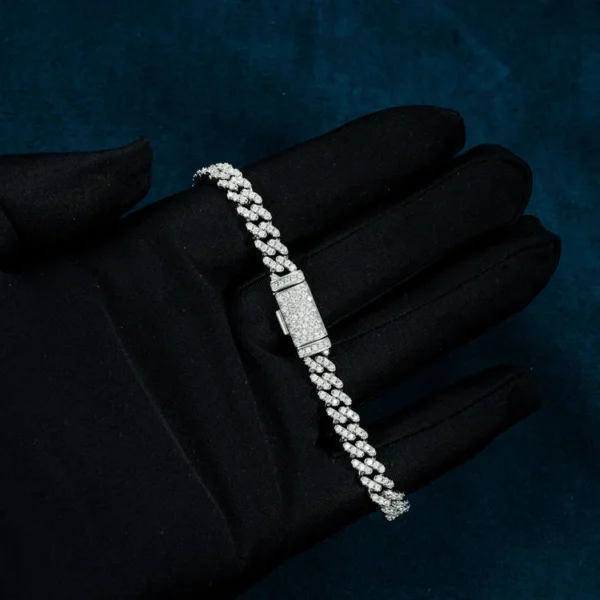 6MM Moissanite Miami Cuban Link Bracelet 14K Gold - Image 3