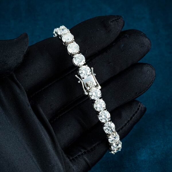 6MM Moissanite Tennis Bracelet 14K Gold - Image 3