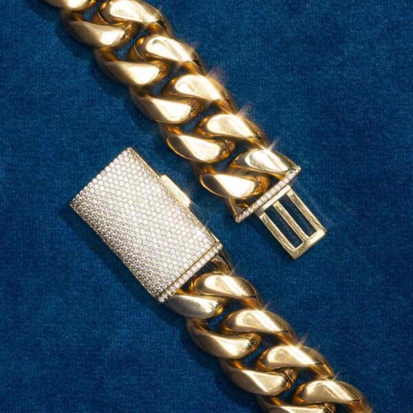 10MM Cuban Link Bracelet 14K White Gold - Image 3