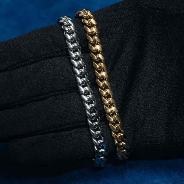 8MM Cuban Link Bracelet 14K Yellow Gold - Image 2