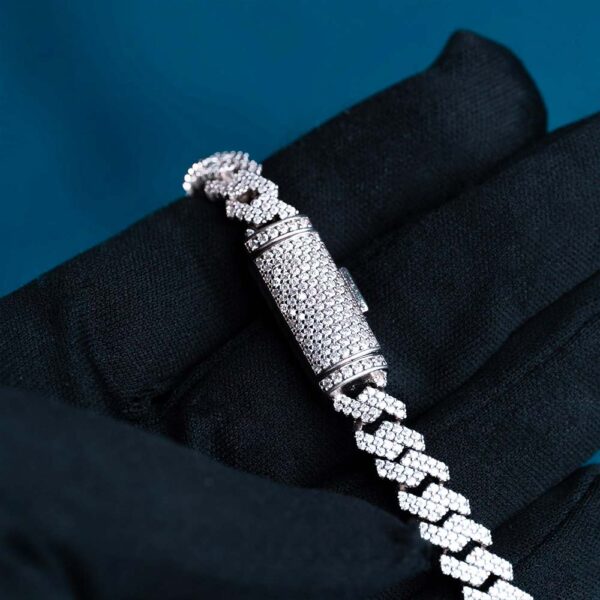 8MM Moissanite Cuban Link Bracelet 14K Gold - Image 2