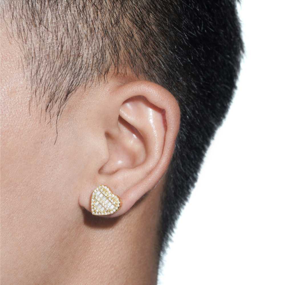 Giant Heart Moissanite Earrings 14K Gold - Image 2