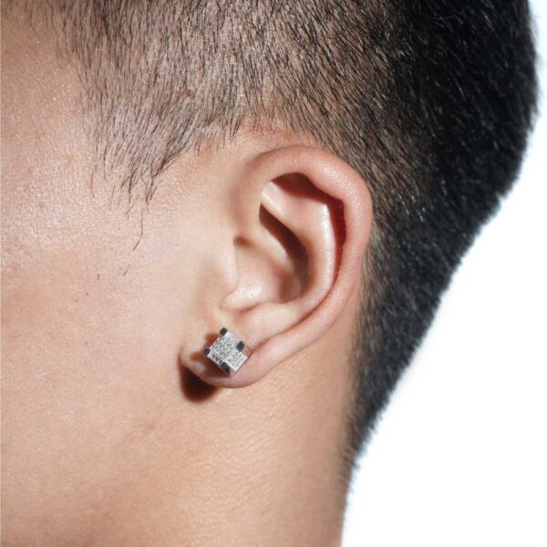 Giant Prong Moissanite Earrings 14K Gold - Image 2