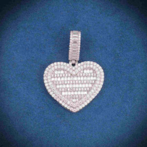 Moissanite Heart Pendant 14k Gold