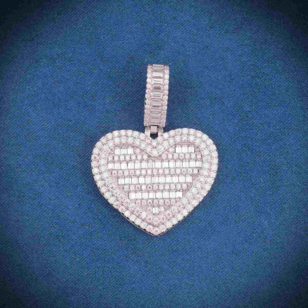 Moissanite Heart Pendant 14k Gold