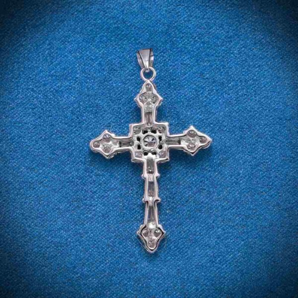 Moissanite Latin Cross Pendant 14K Gold - Image 3
