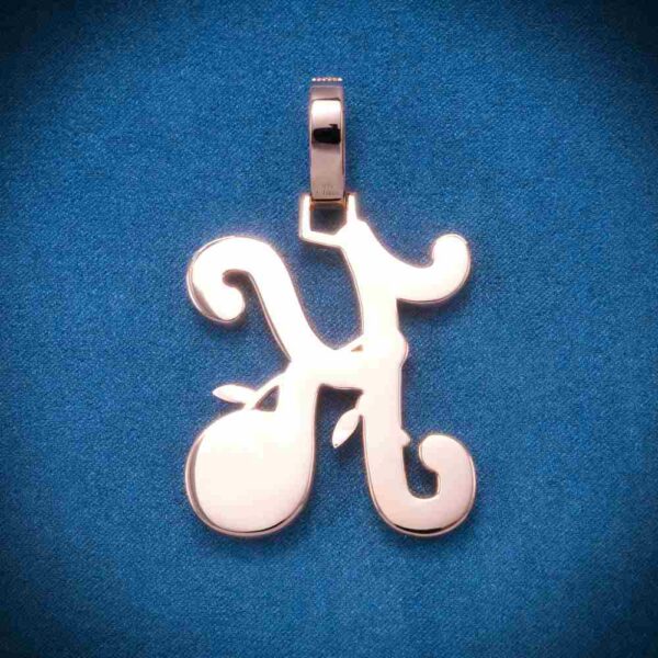 Moissanite Letter K Pendant 14K Rose Gold - Image 3