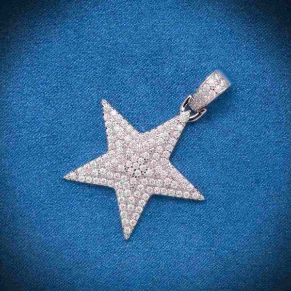Moissanite Star Pendant 14K Gold - Image 3