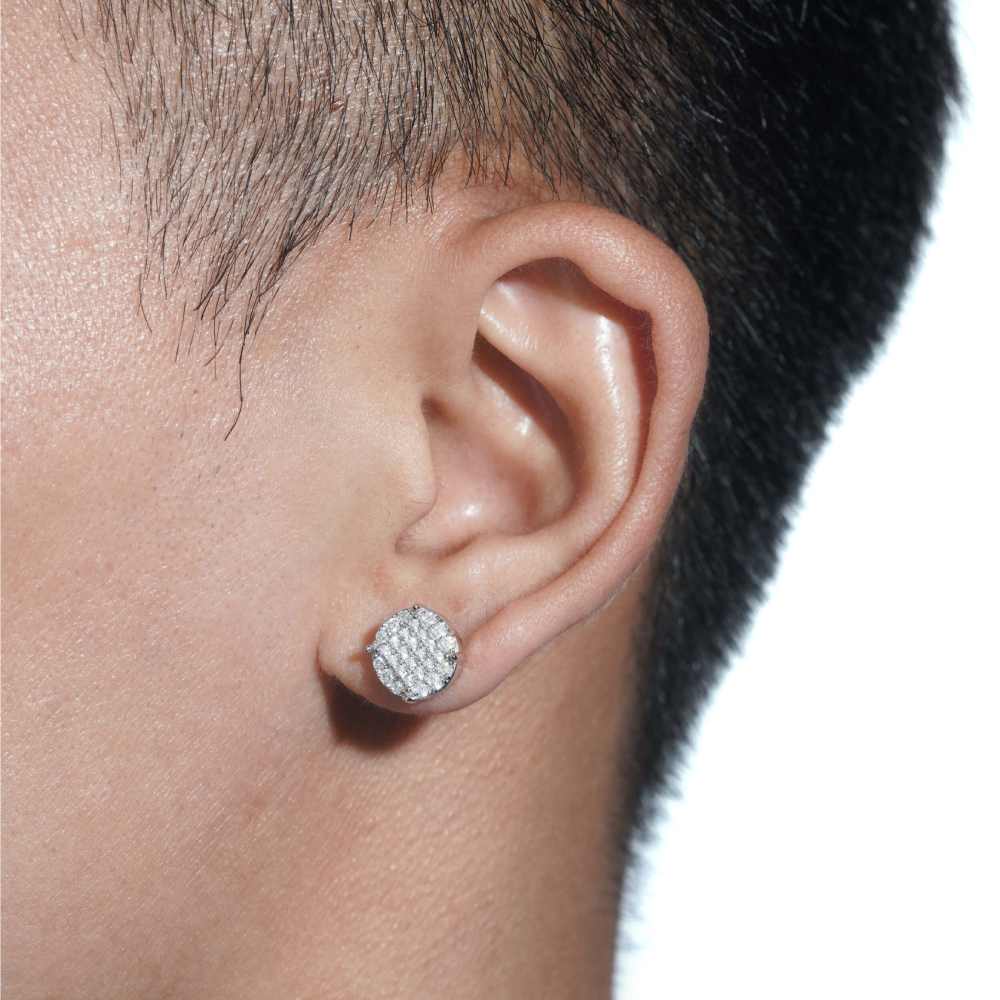 Round Prong Moissanite Earrings 14K Gold - Image 2