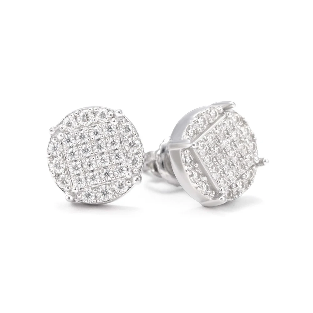 Round Prong Moissanite Earrings 14K Gold