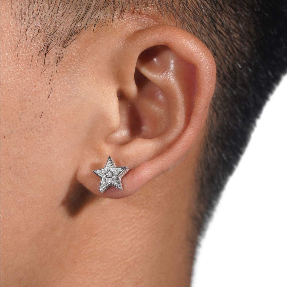 Star Moissanite Earrings 14K Gold - Image 2