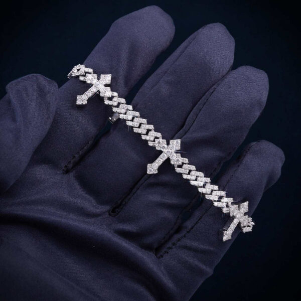 6MM VVS Cross Cuban Link Bracelet 14K Gold - Image 3