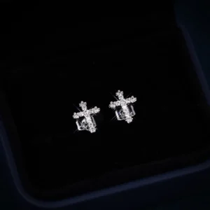 VVS Cross Earrings 14K Gold