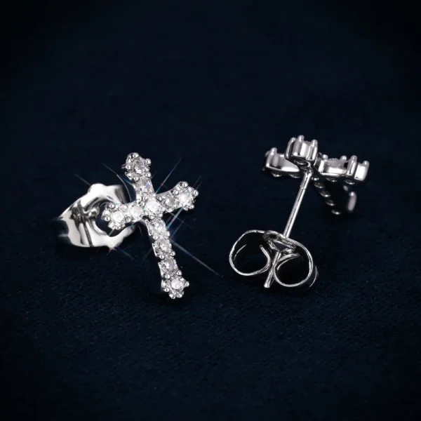 VVS Cross Earrings 14K Gold - Image 2