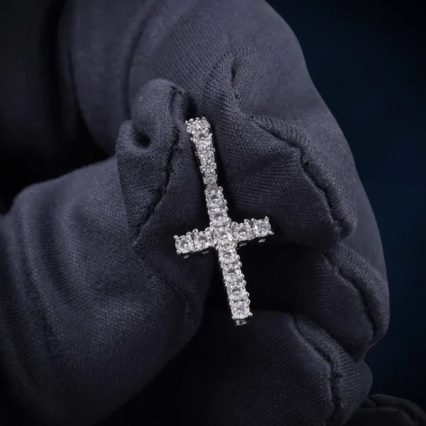 VVS Micro Cross Pendant 14K Gold - Image 2