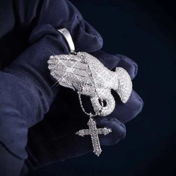 VVS Praying Hands Pendant 14K Gold - Image 2