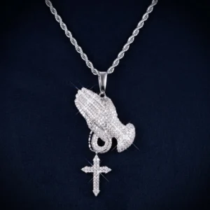 VVS Praying Hands Pendant 14K Gold