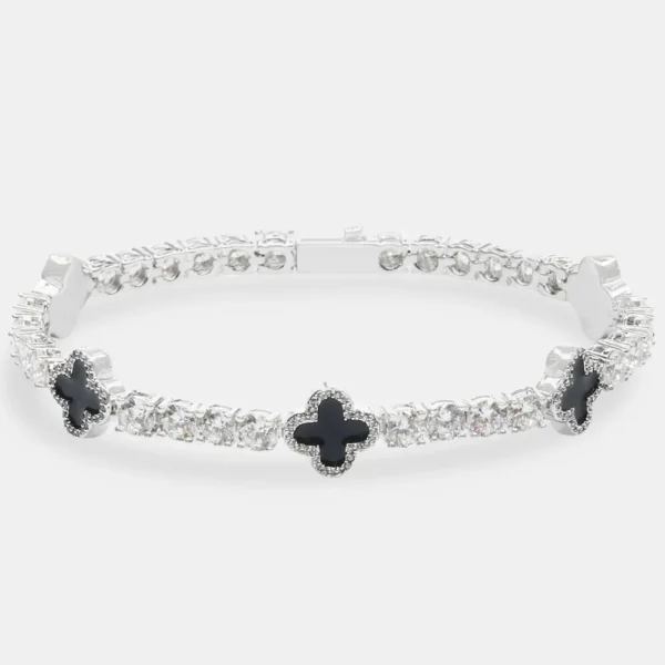 5MM Agate Moissanite Tennis Bracelet 14K Gold