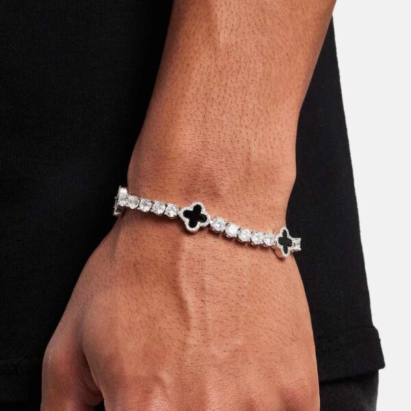 5MM Agate Moissanite Tennis Bracelet 14K Gold - Image 2