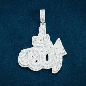 Moissanite Allah Pendant 14K Gold