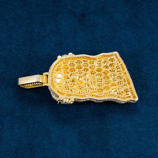 Moissanite Halo Jesus Pendant 14K Gold - Image 2
