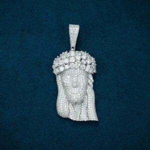 Moissanite Jesus Pendant 14K Gold