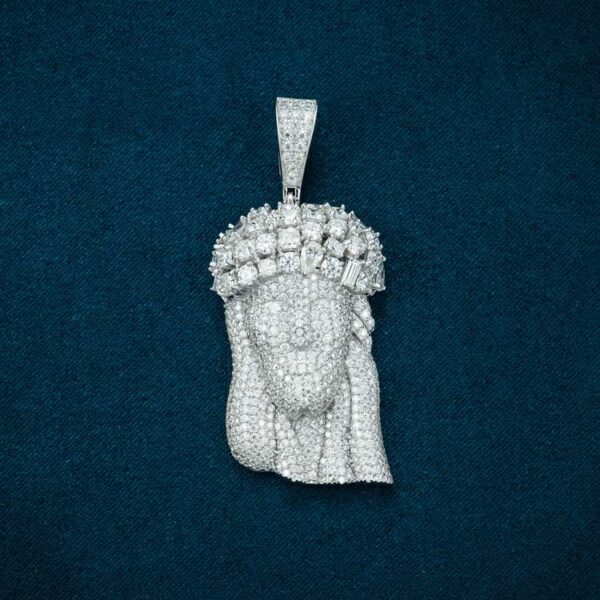 Moissanite Jesus Pendant 14K Gold