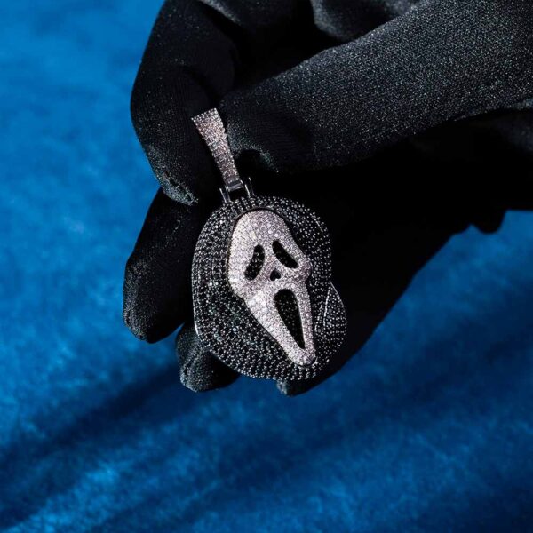 Black Moissanite Scream Pendant 14K Gold - Image 2