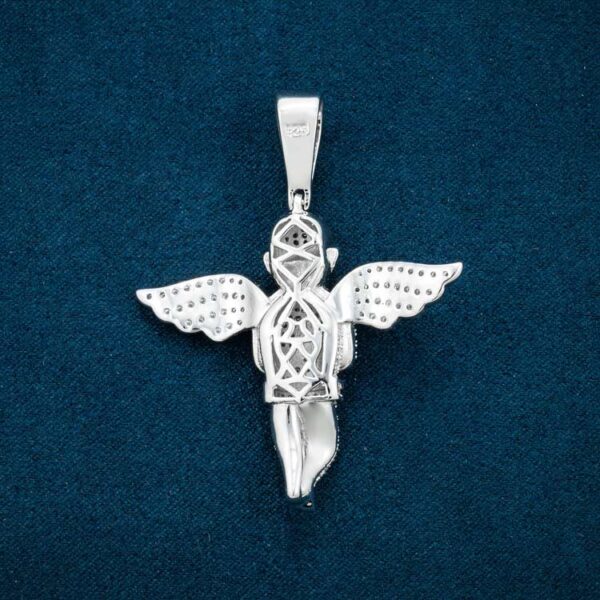 Moissanite Angel Pendant 14K Gold - Image 2