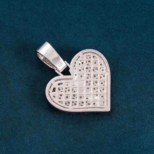 Moissanite Broken Heart Pendant 14K Gold - Image 2